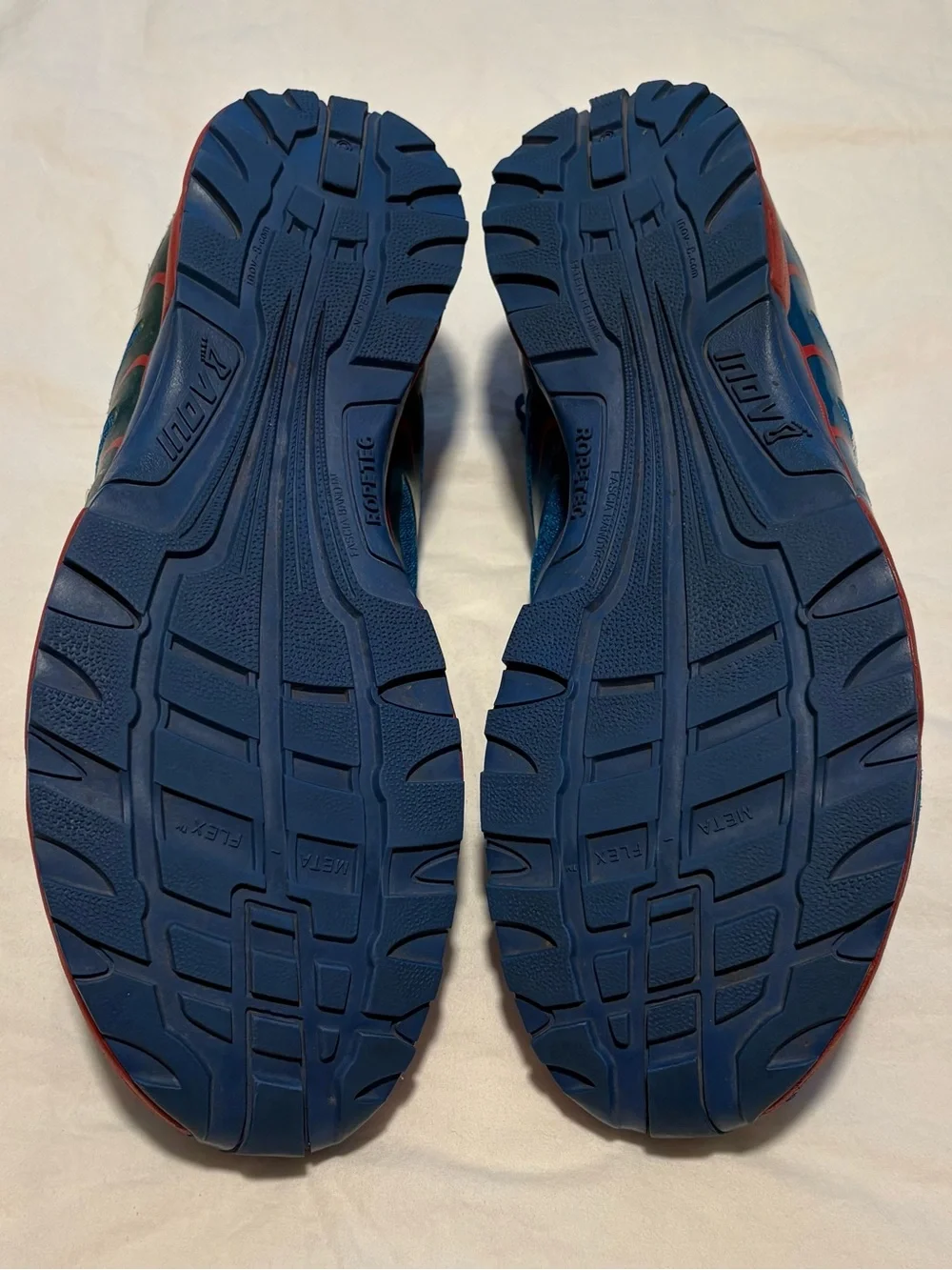 Inov-8 Men's F Lite 195 Deep Blue Athletic Running Shoes with Red Accents